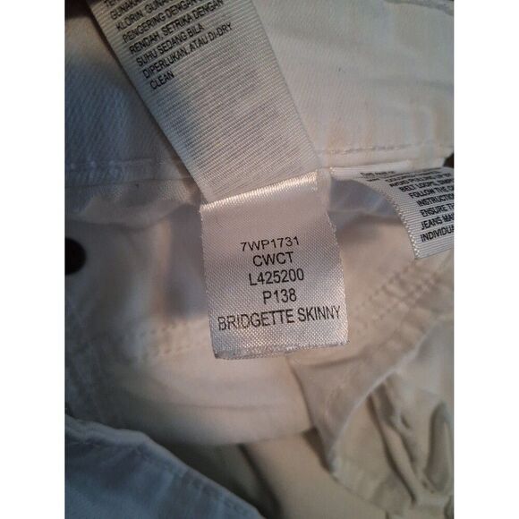Lucky Brand Jeans Bridgette Skinny White Distressed Ankles 10/30 A - Picture 8 of 8